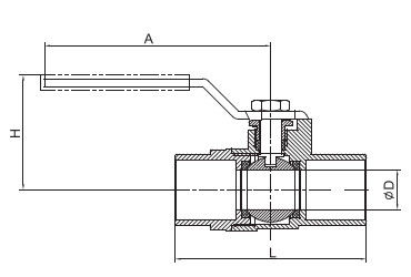 Válvula de bola de soldadura válvula de latón Forjado Cuerpo de dos piezas de gas Agua SS Manual Utilizado para conexiones de tuberías