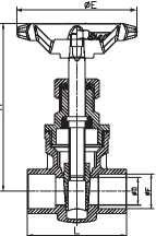 Cuerpo de fundición de válvula de puerta de latón de 6 pulgadas de latón extremos de soldadura NPT BSP estándar