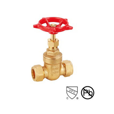 Válvula de puerta de agua rosada Conectar energía manual Rueda de mano roja