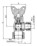 Válvula de ángulo de 200 psi 1/2 pulgadas OEM/ODM de 15 mm de cromo