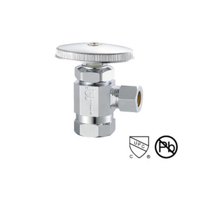 Válvula de ángulo de latón de cromo 1 / 2 pulgadas 150 PSI 100 g 200 ° F Temperatura