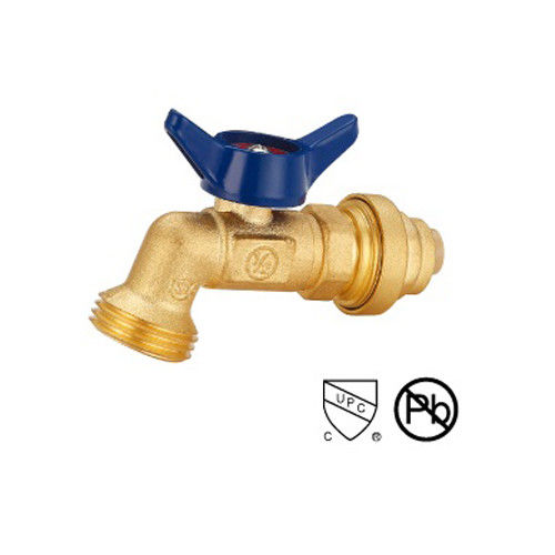 Válvula de bolas de latón Válvula de parada rápida conectada con manija de aluminio 1/2 " 3/4 ′′ válvula de parada