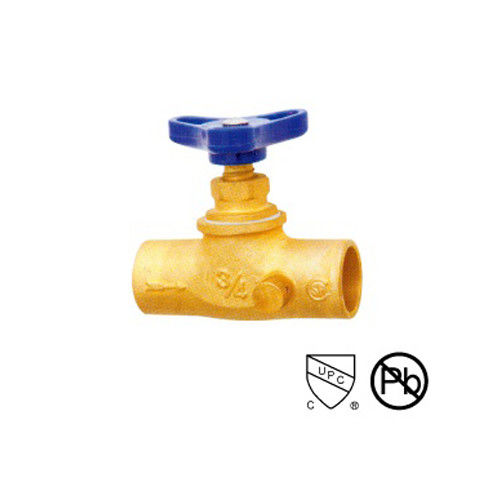 Soldador conecta válvula de parada de latón con drenaje 1/2 "-3/4" tipo recto a través de asiento renovable y disco