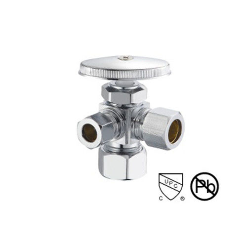 15 mm soldador de latón 3 Way Ángulo de parada de la válvula 1/2 pulgada Hembra / Hombre hilo